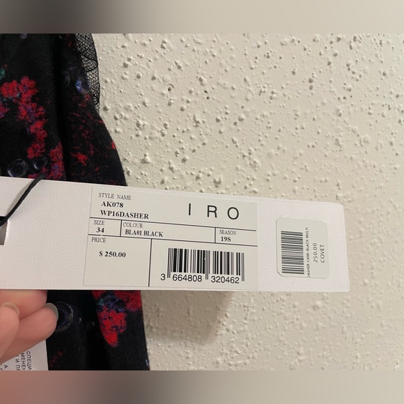 Iro Paris Dasher Lace Trim Floral Bubble Racerback Tank Top - Size 34 - Picture 8 of 12